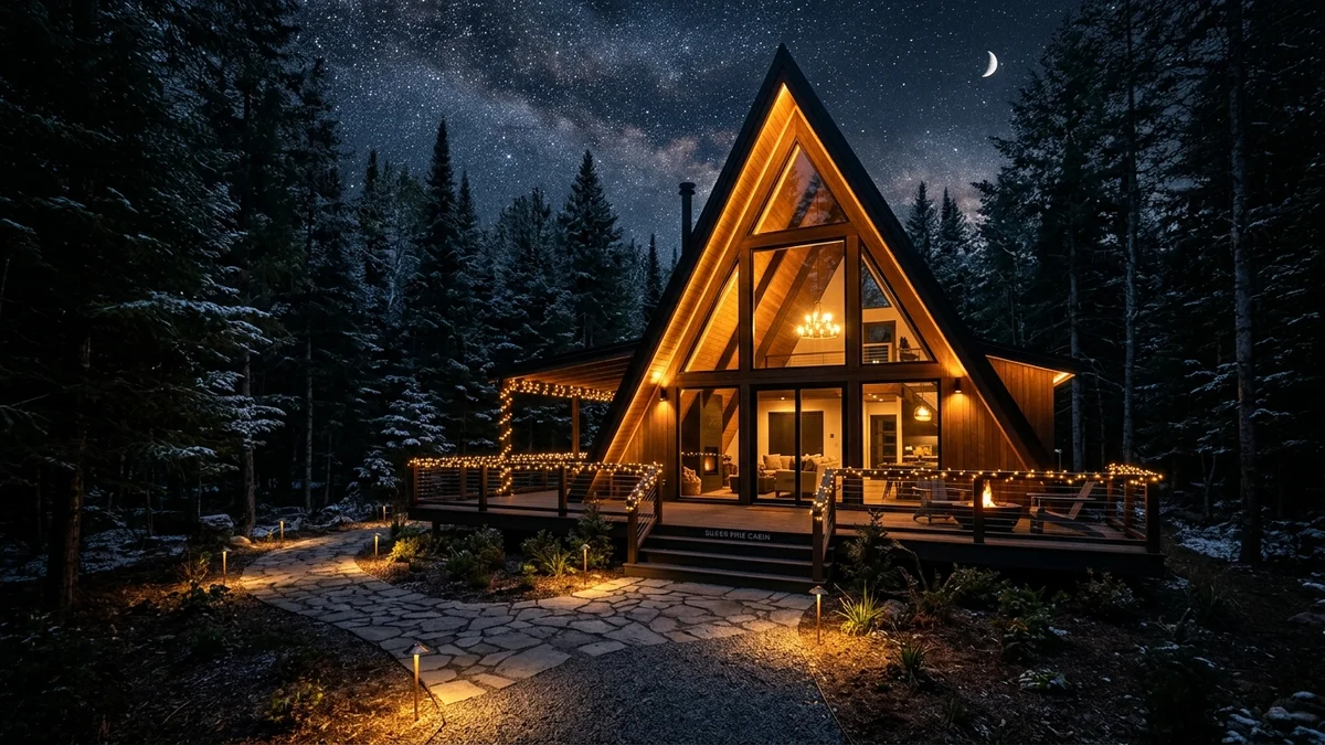 Vanjska rasvjeta A-Frame kuće: Atmosfera i sigurnost