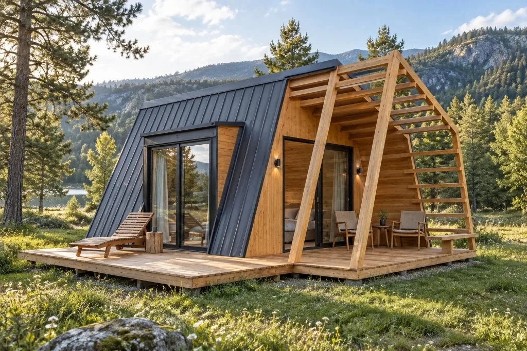 Predstavljamo Half A-Frame: Vodič kroz dizajn asimetrične vikendice za glamping i prirodu