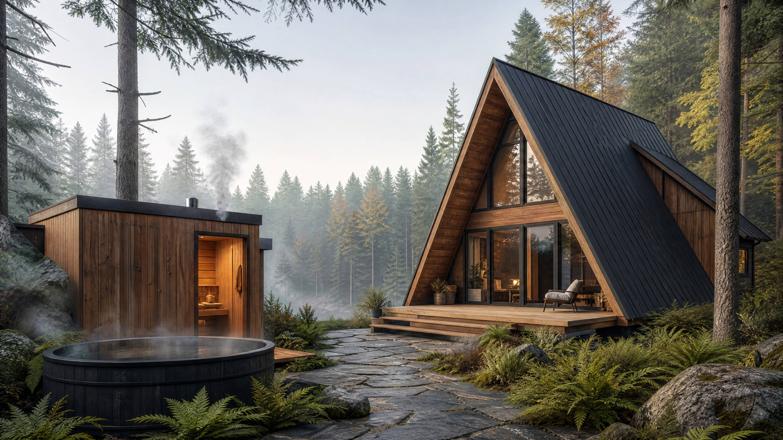 A-Frame wellness utočište: Privatni beg sa saunom i hladnim bazenom koji se pamti